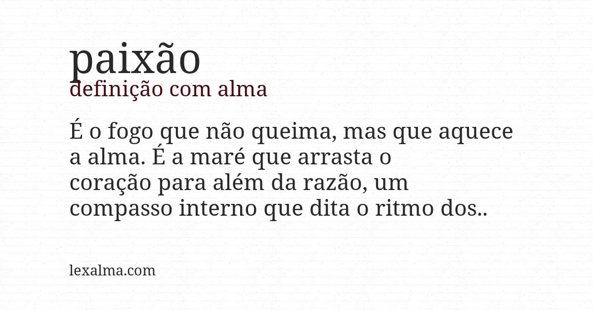 Definição com alma de paixão