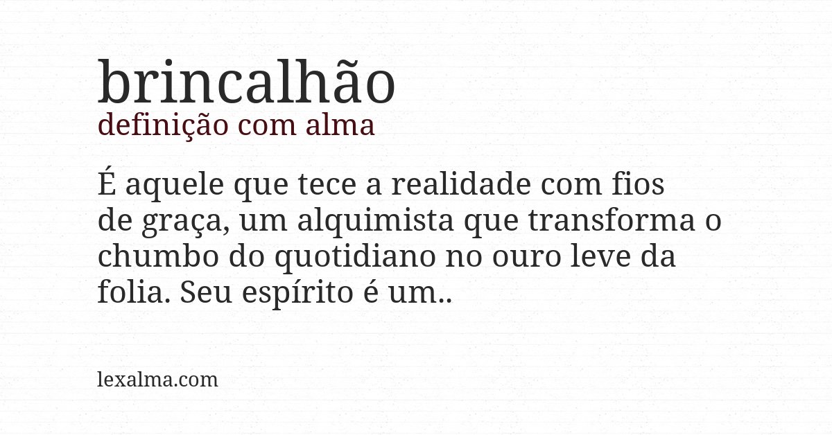 Definição com alma de brincalhão