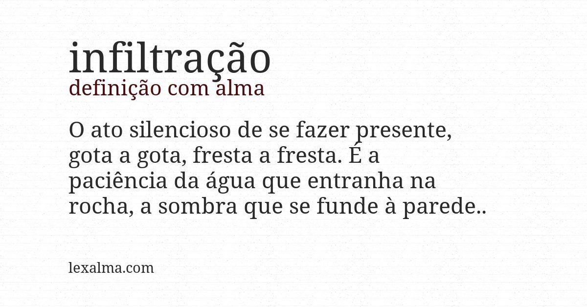 Definição com alma de infiltração