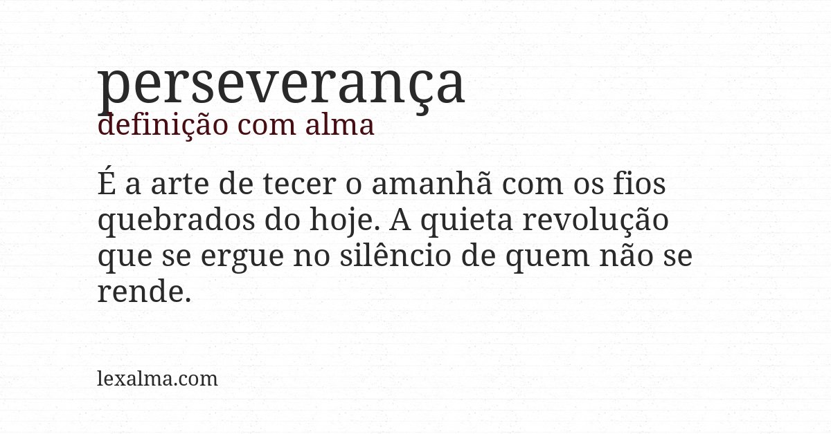 Definição com alma de perseverança