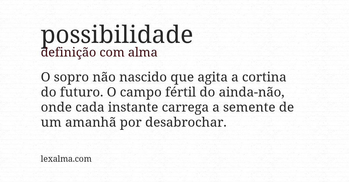 Definição com alma de possibilidade