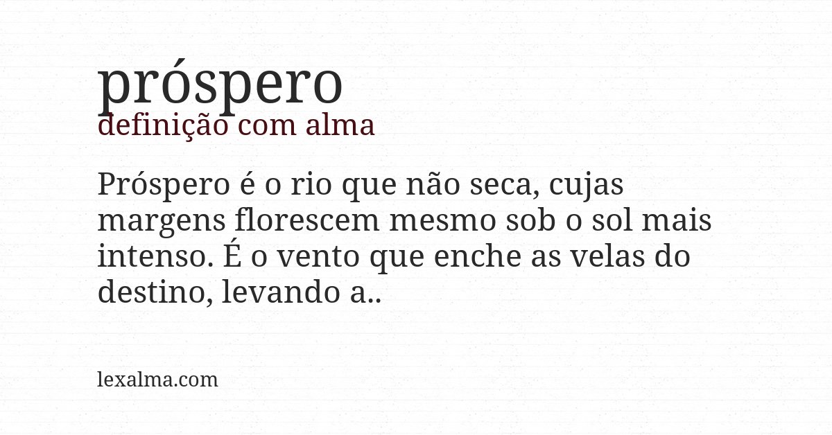 Definição com alma de próspero