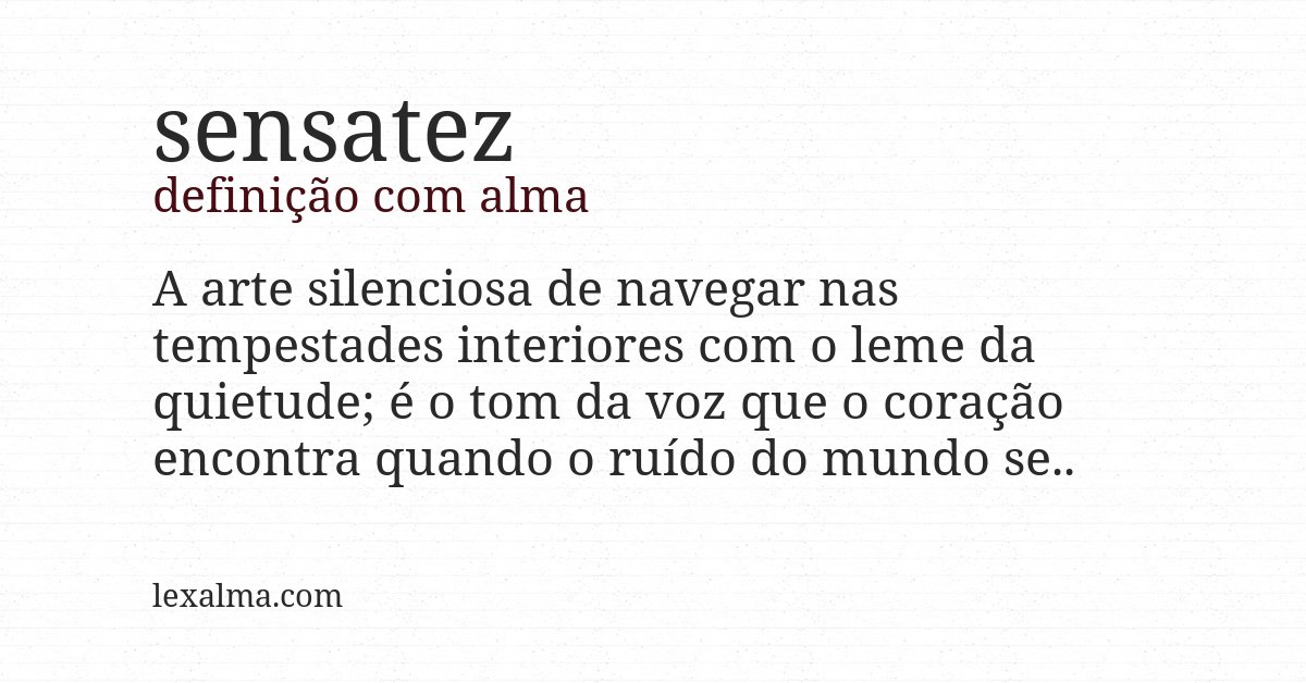 Definição com alma de sensatez