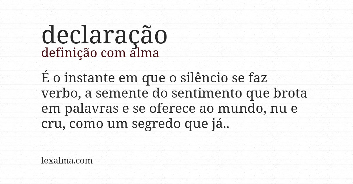 Definição com alma de declaração