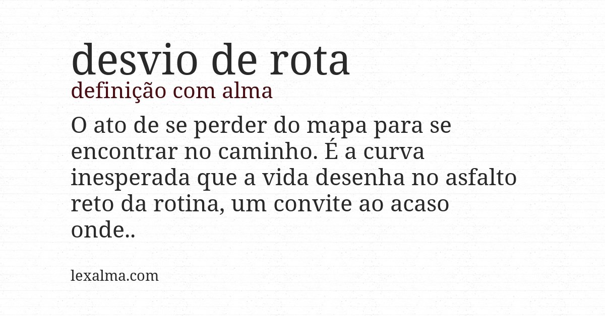 Definição com alma de desvio de rota