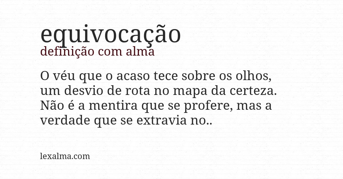 Definição com alma de equivocação