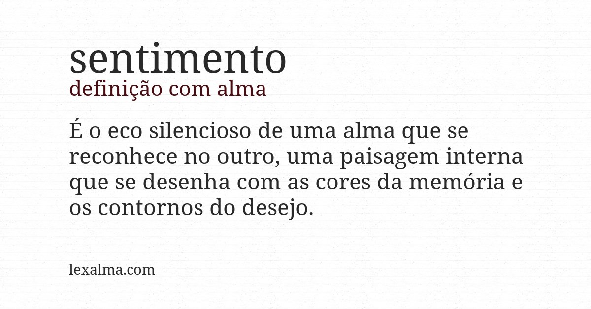 Definição com alma de sentimento