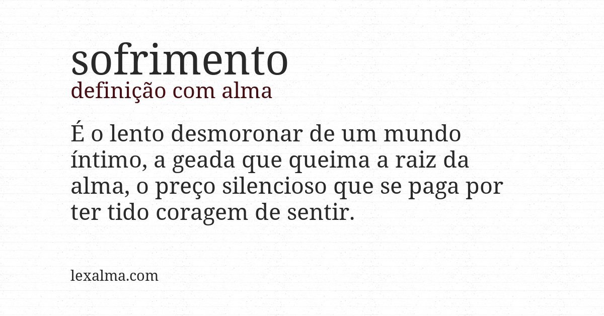 Definição com alma de sofrimento