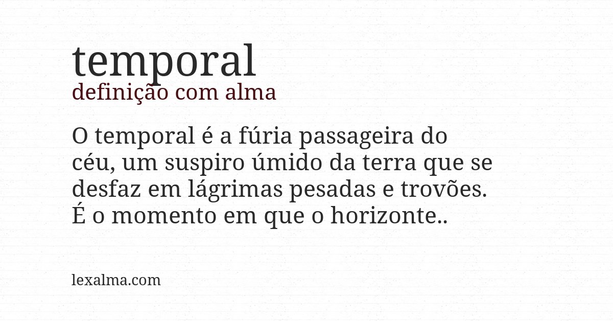 Definição com alma de temporal