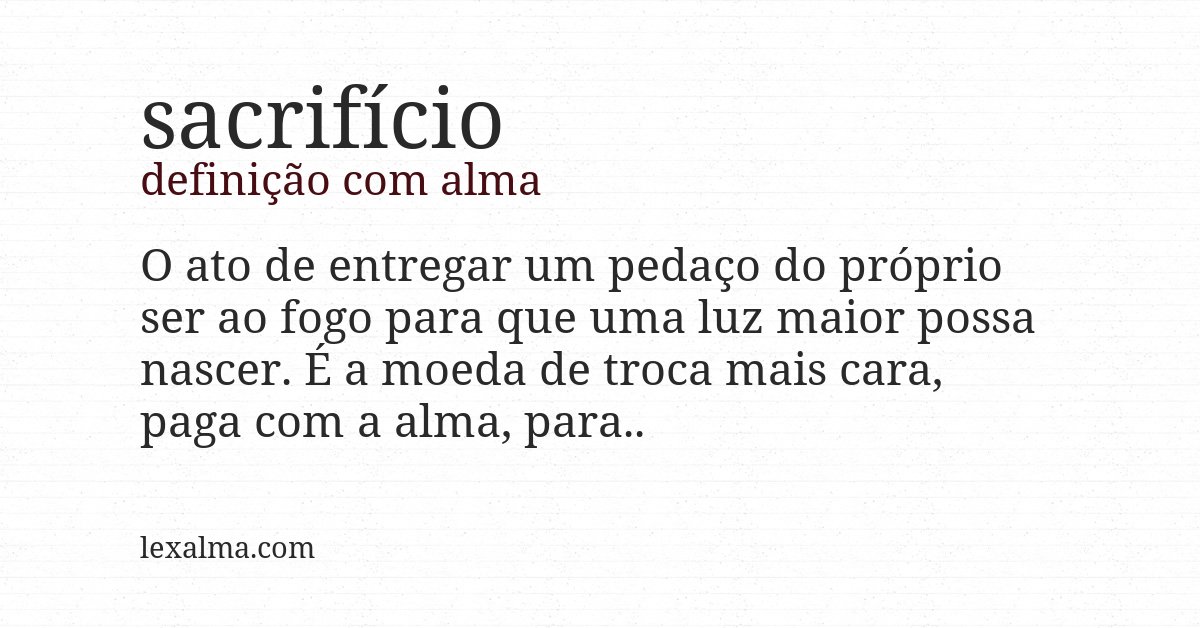 Definição com alma de sacrifício
