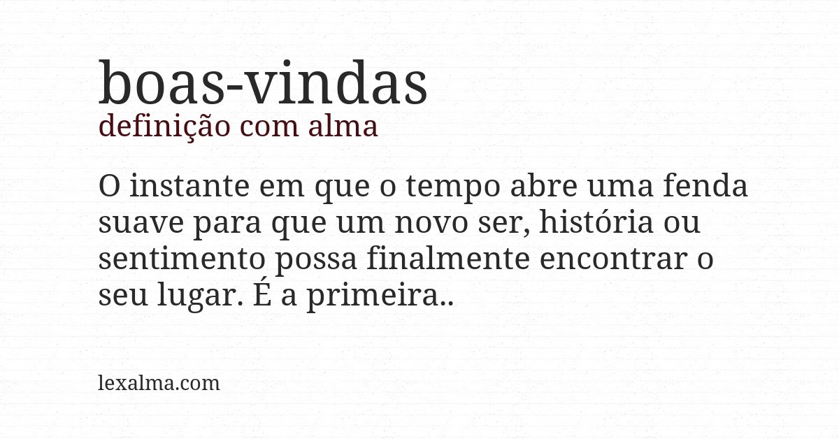 Definição com alma de boas-vindas
