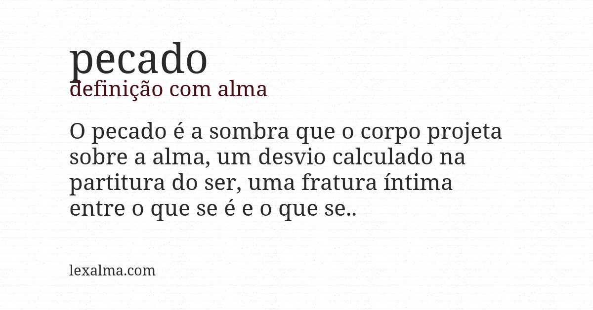 Definição com alma de pecado