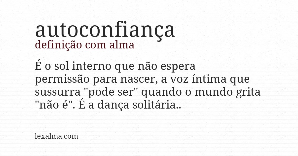 Definição com alma de autoconfiança
