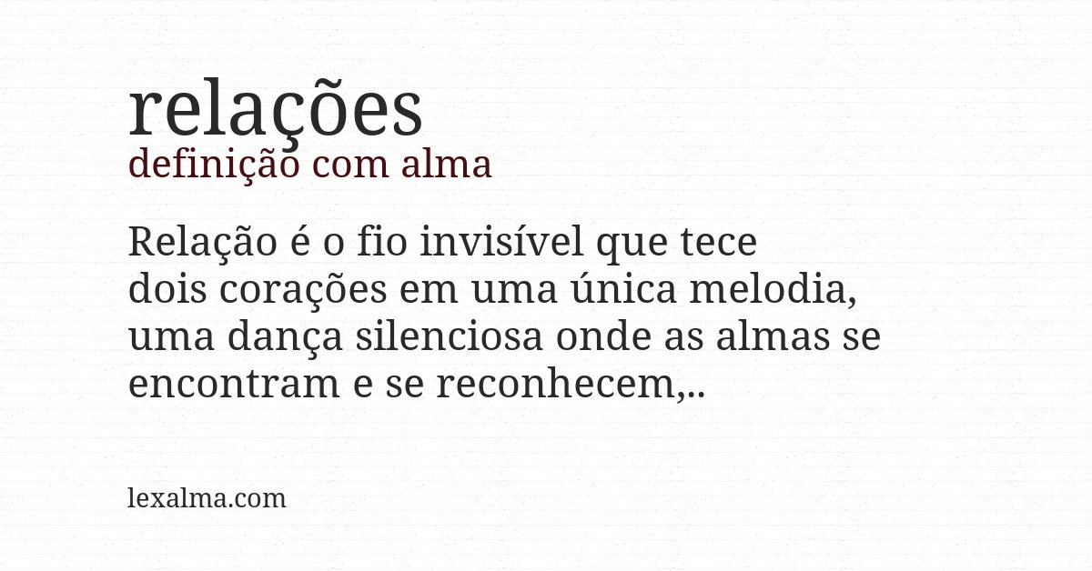 Definição com alma de relações