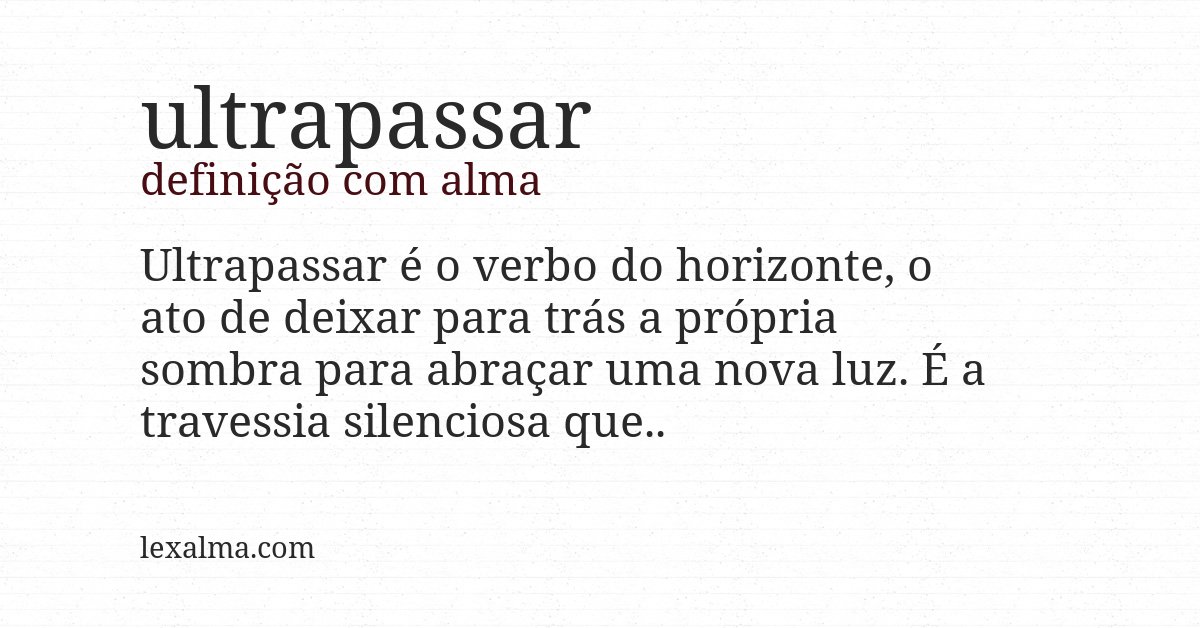Definição com alma de ultrapassar