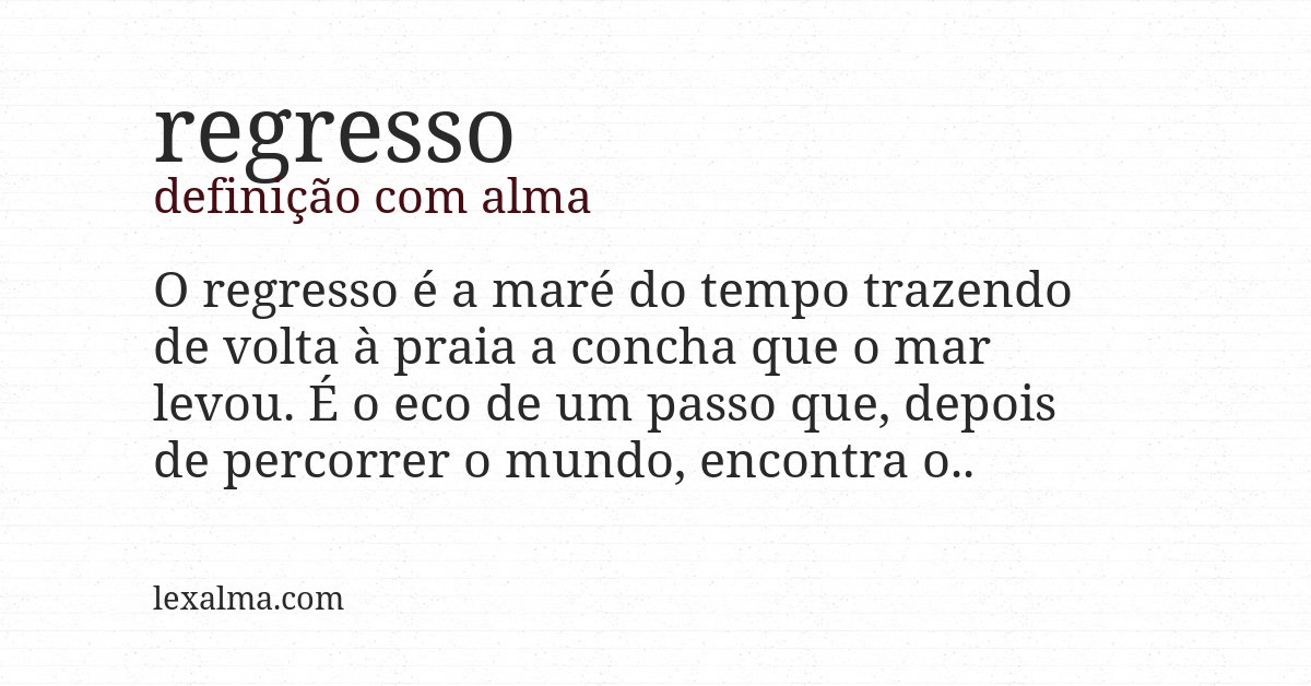 Definição com alma de regresso