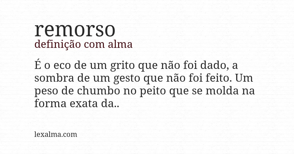 Definição com alma de remorso