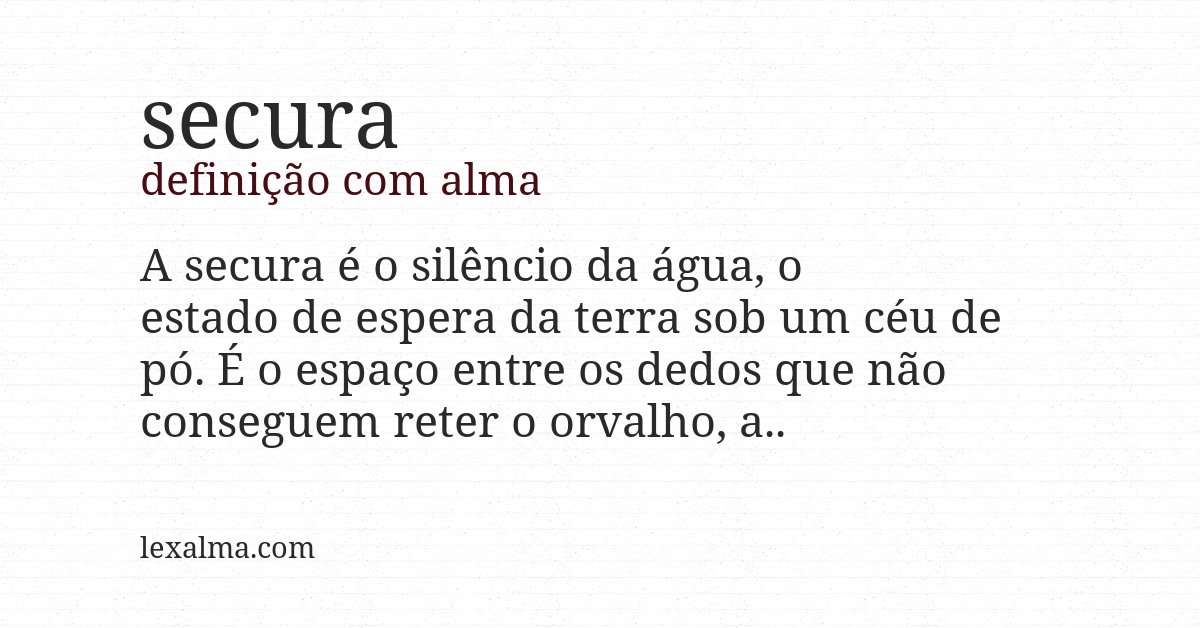 Definição com alma de secura