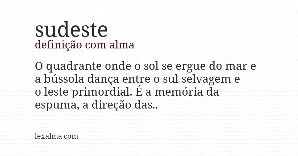 Definição com alma de sudeste