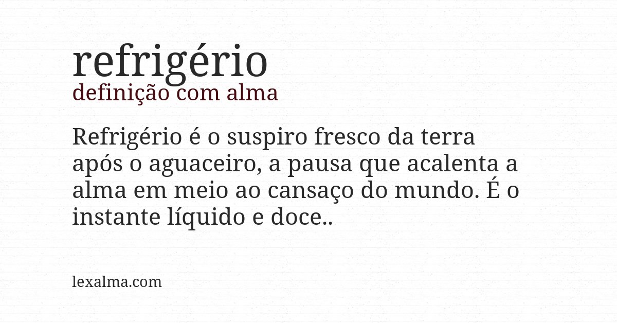 Definição com alma de refrigério