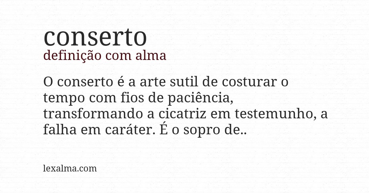 Definição com alma de conserto