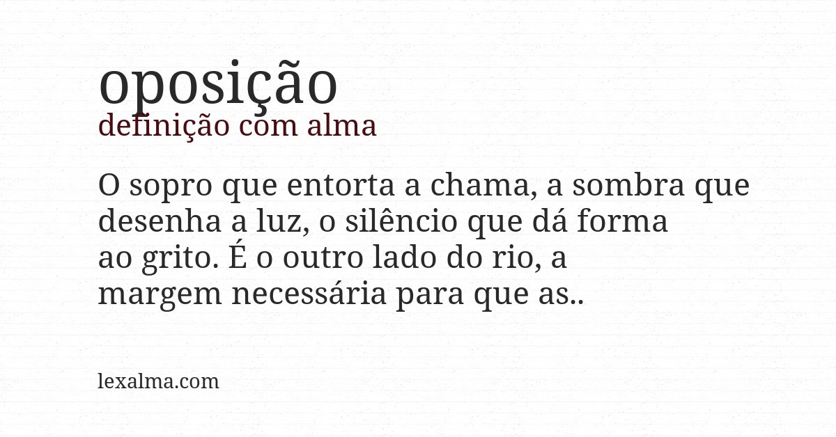 Definição com alma de oposição