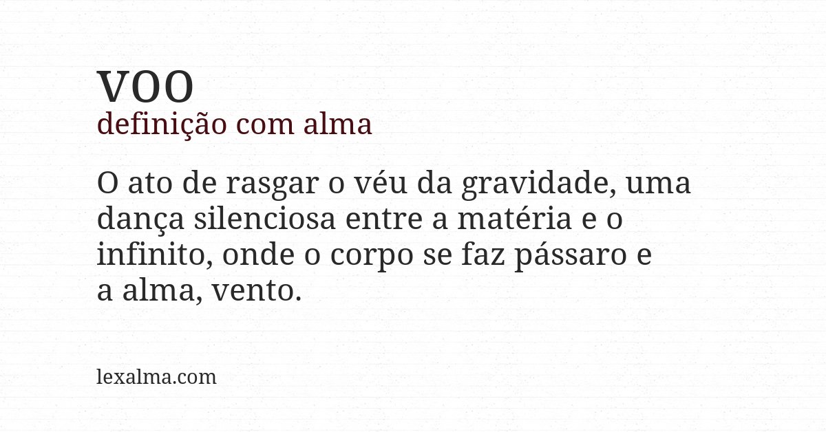 Definição com alma de voo