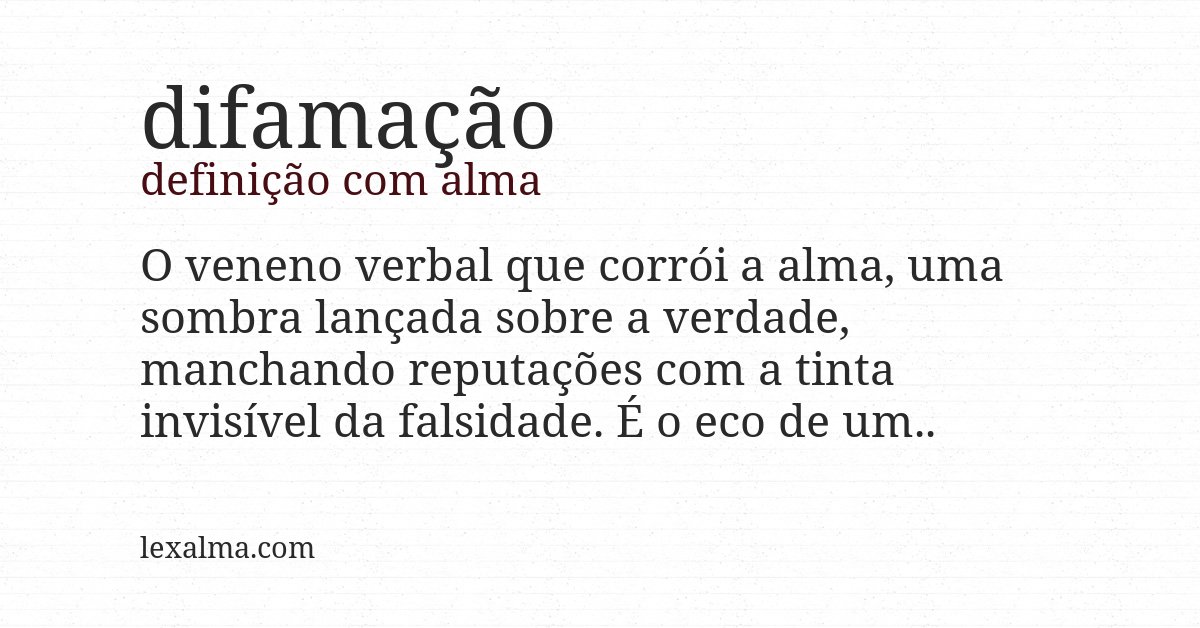 Definição com alma de difamação