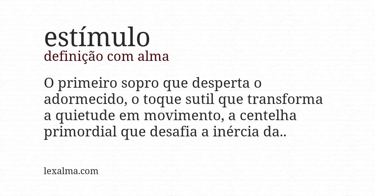 Definição com alma de estímulo