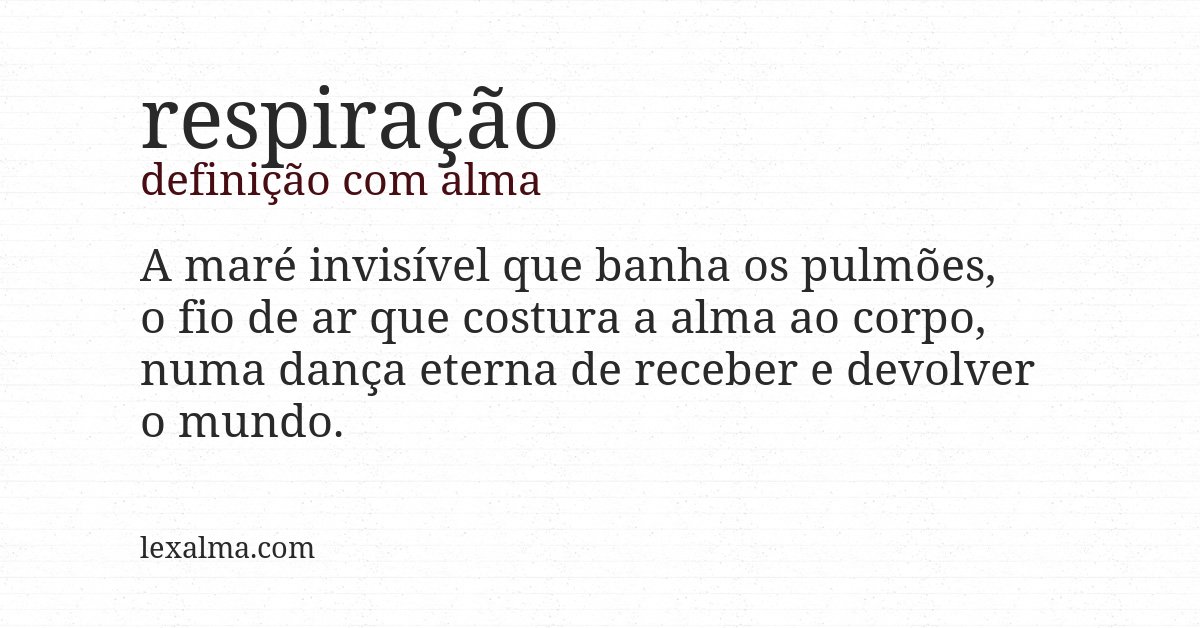 Definição com alma de respiração