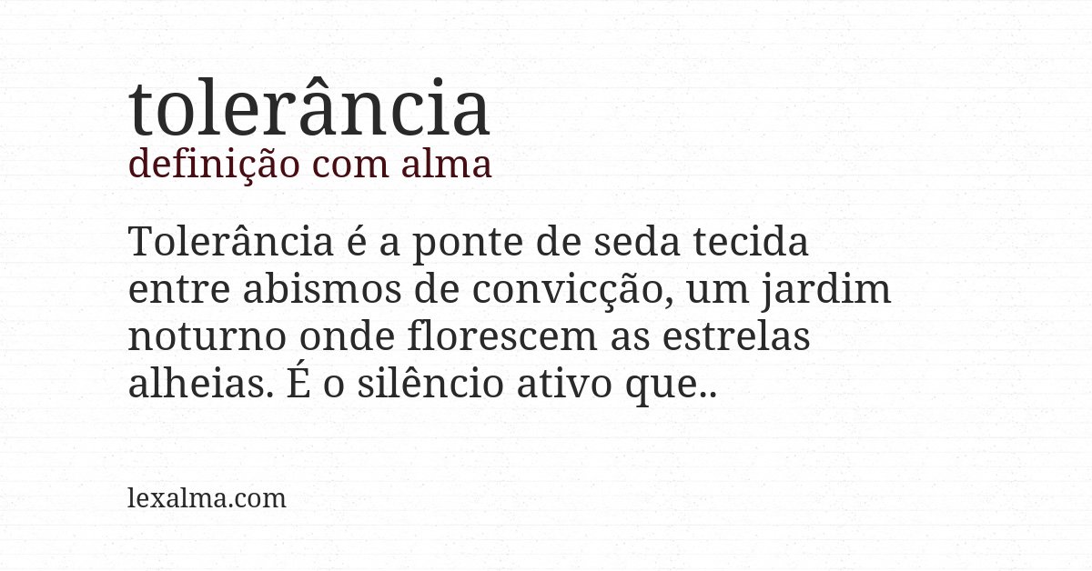 Definição com alma de tolerância