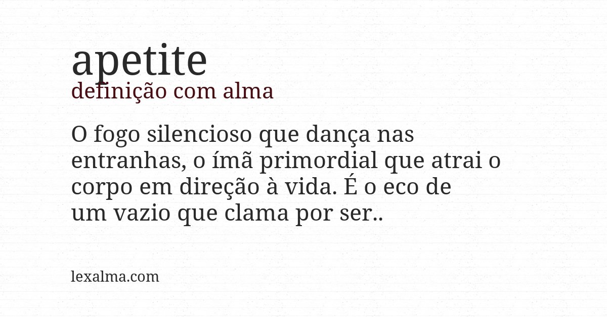Definição com alma de apetite