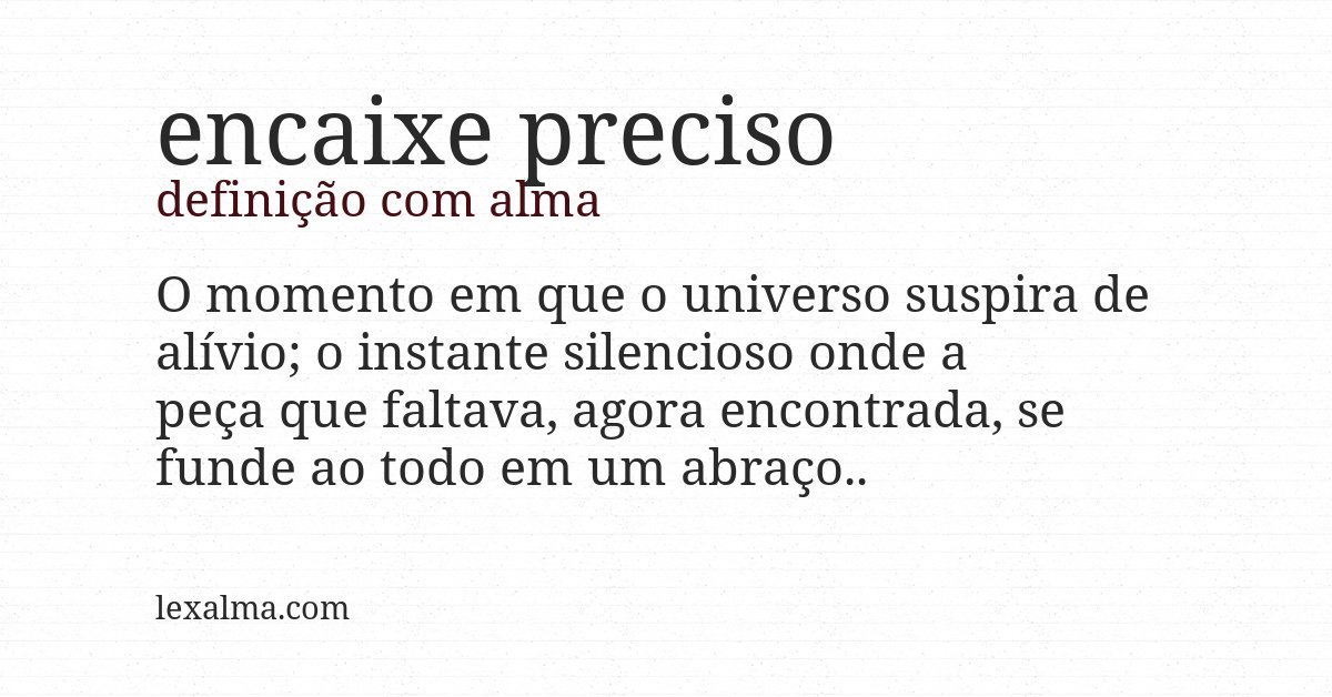Definição com alma de encaixe preciso