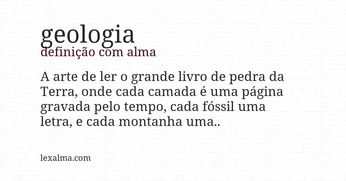 Definição com alma de geologia