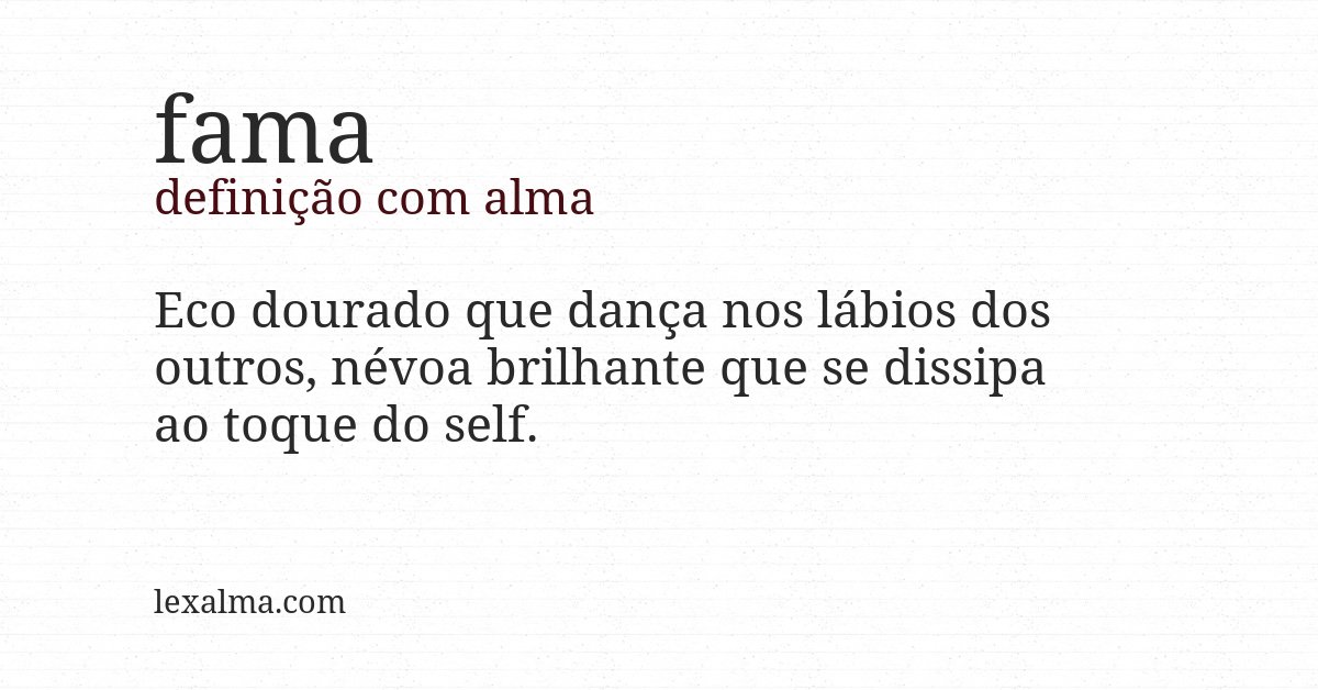 Definição com alma de fama