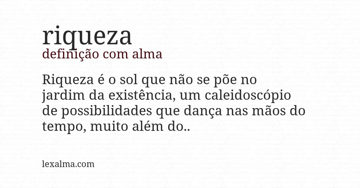 Definição com alma de riqueza