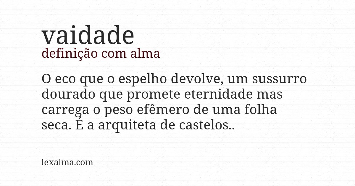 Definição com alma de vaidade