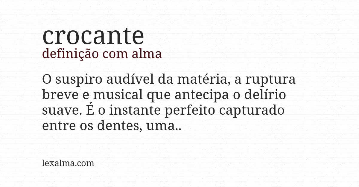 Definição com alma de crocante