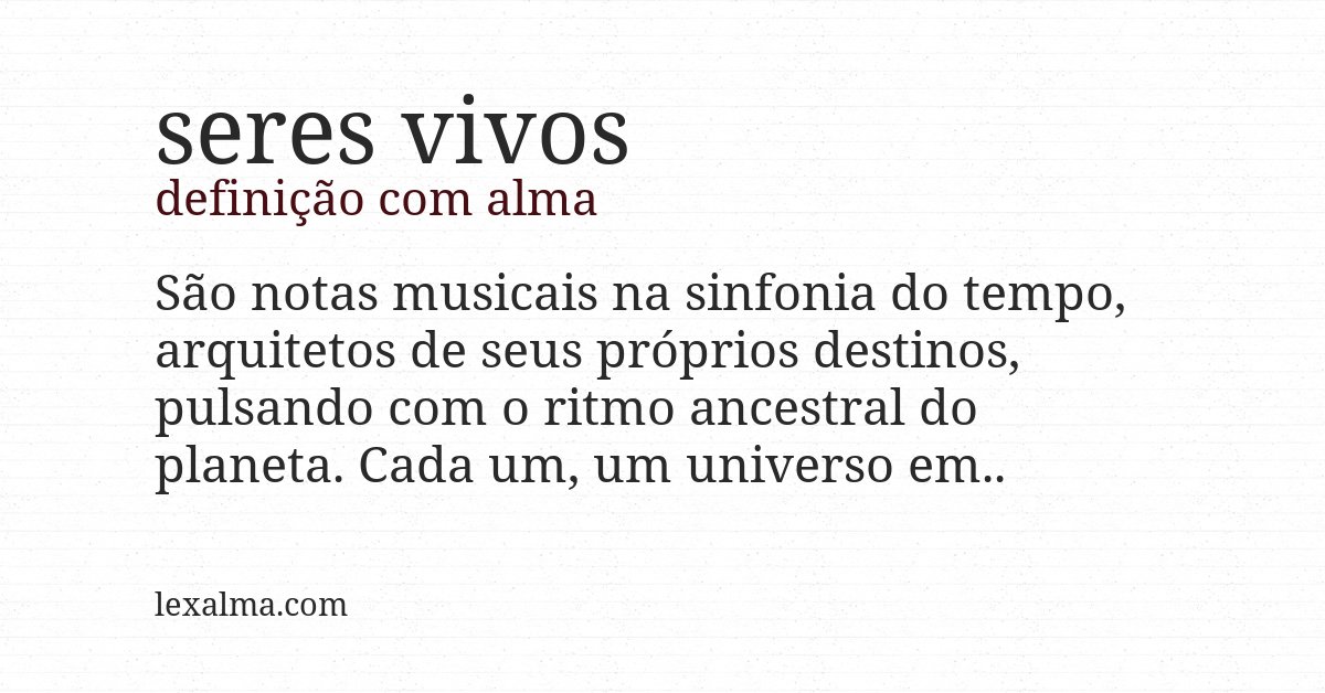 Definição com alma de seres vivos