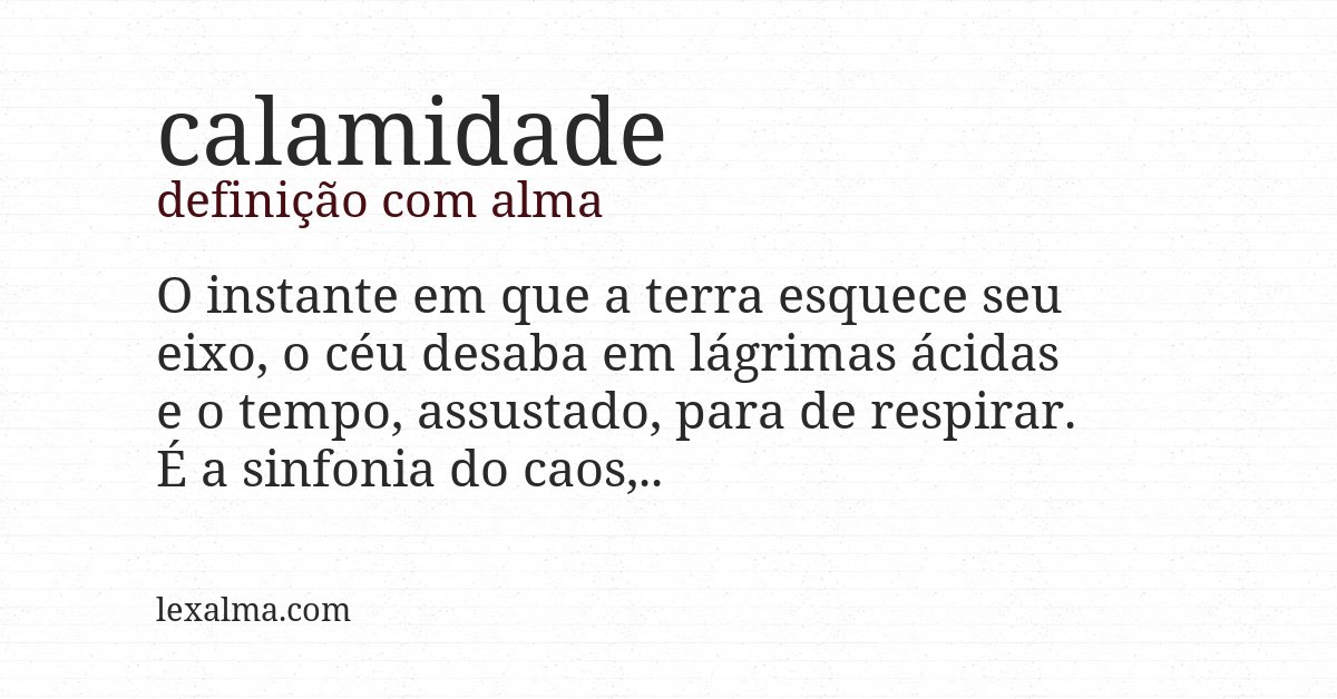 Definição com alma de calamidade