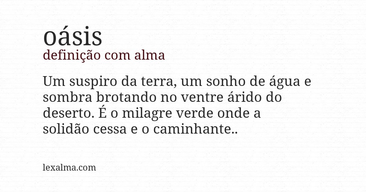 Definição com alma de oásis