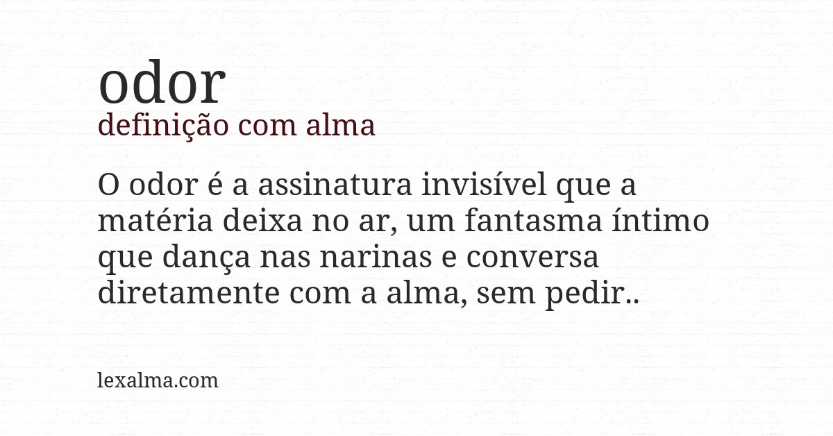 Definição com alma de odor