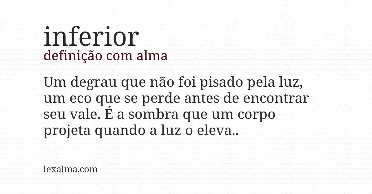 Definição com alma de inferior