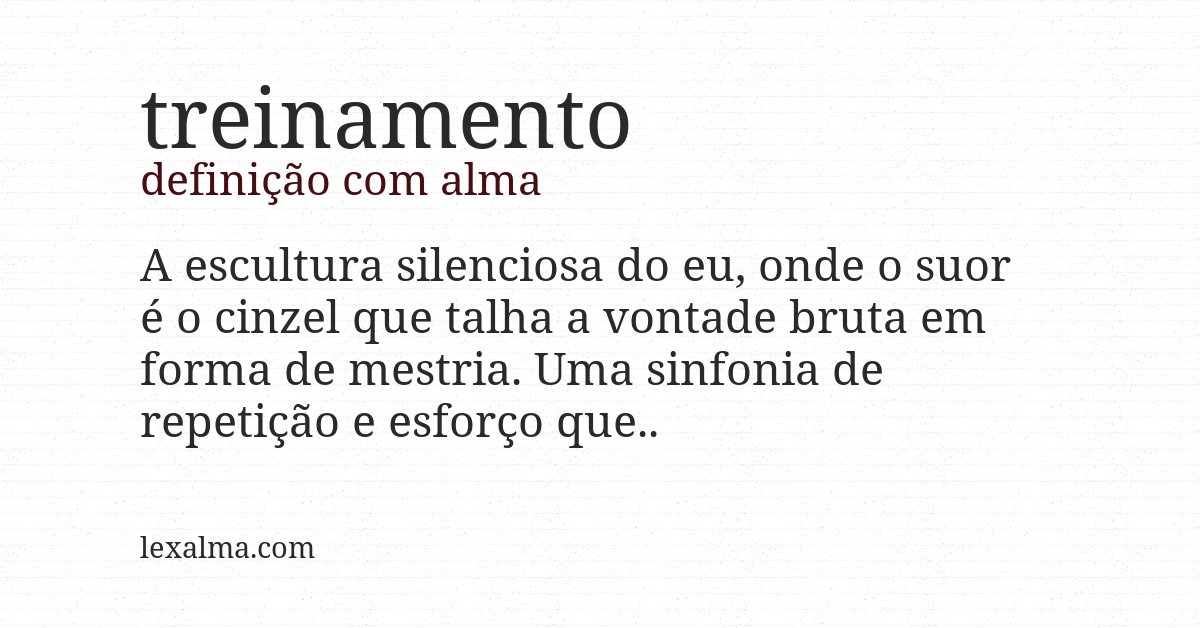 Definição com alma de treinamento