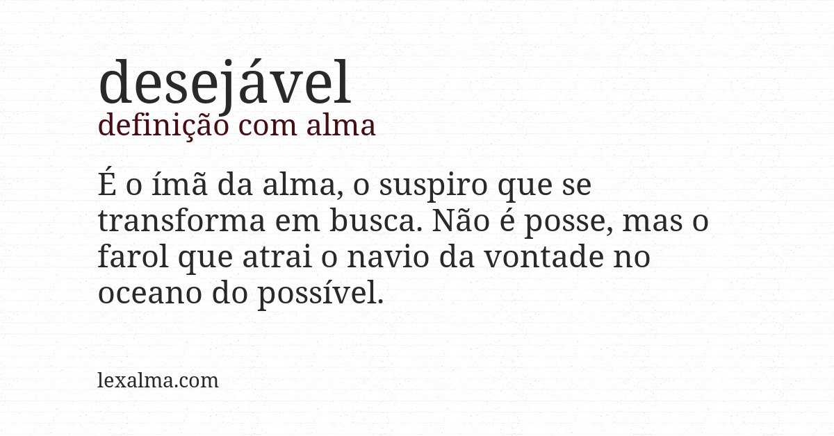 Definição com alma de desejável