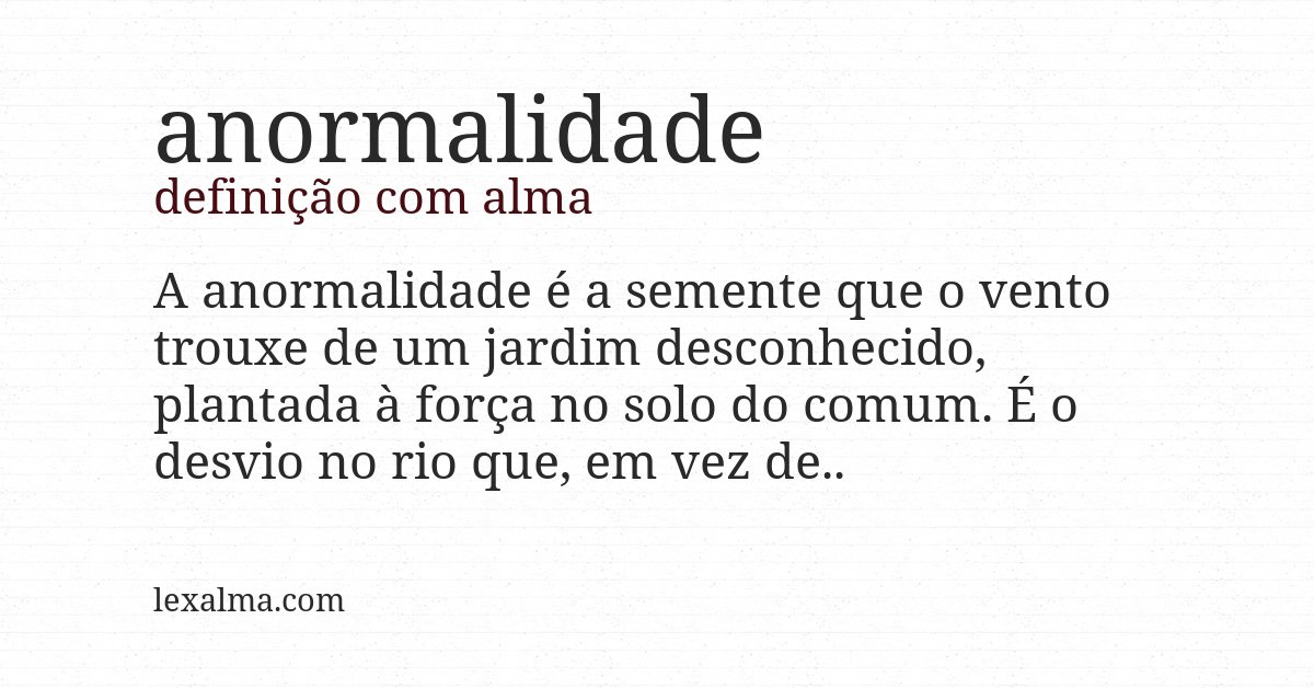 Definição com alma de anormalidade