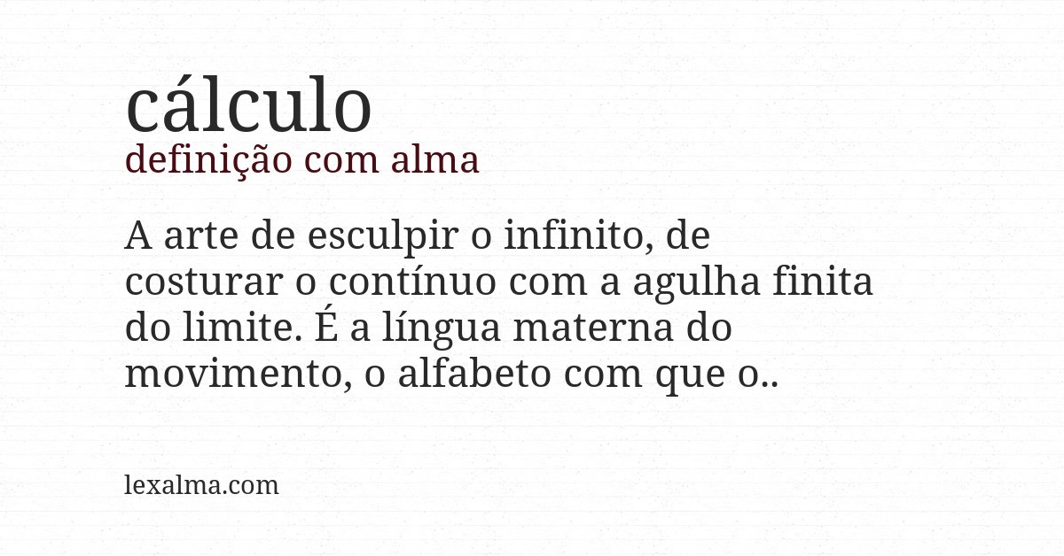 Definição com alma de cálculo