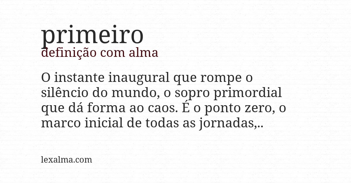 Definição com alma de primeiro