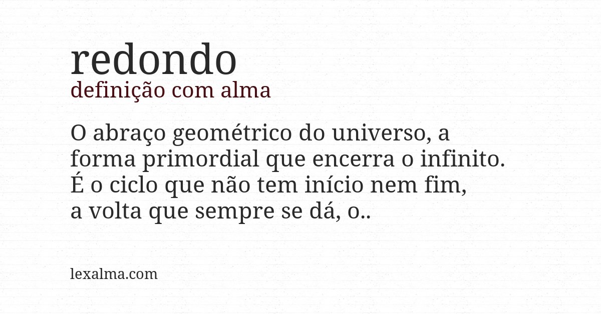 Definição com alma de redondo