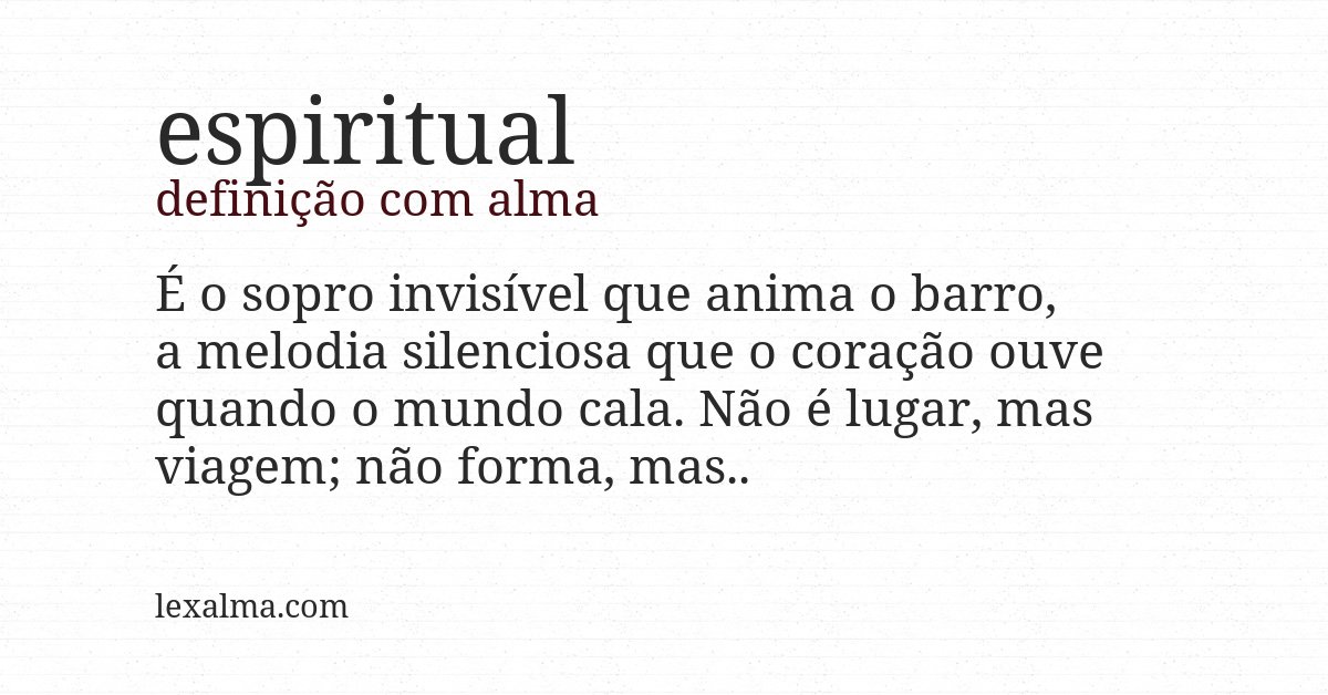 Definição com alma de espiritual